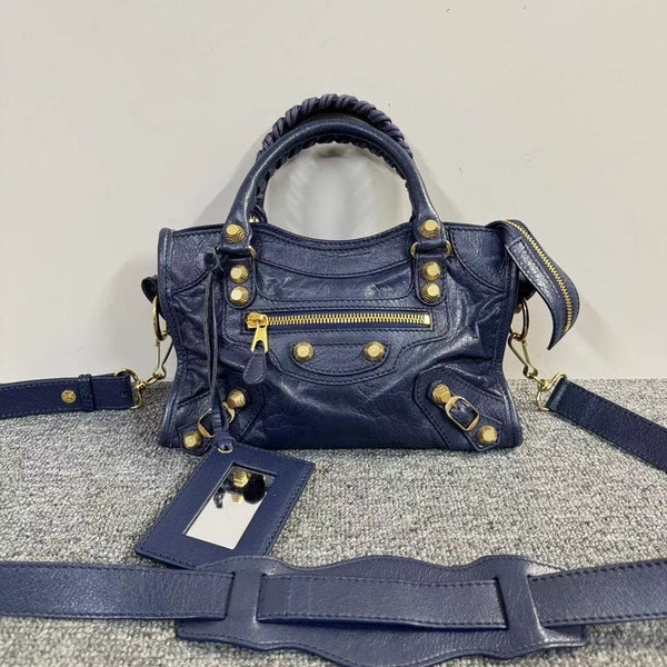 Balenciaga City Bag Navy Handbag — Designer Leather Handbag