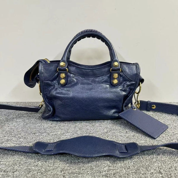 Balenciaga City Bag Navy Handbag — Designer Leather Handbag