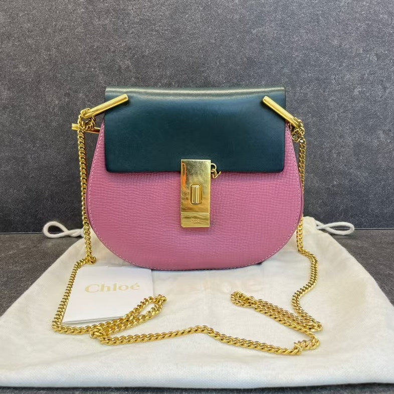 Chloe women's handbag Pink luxury designer leather