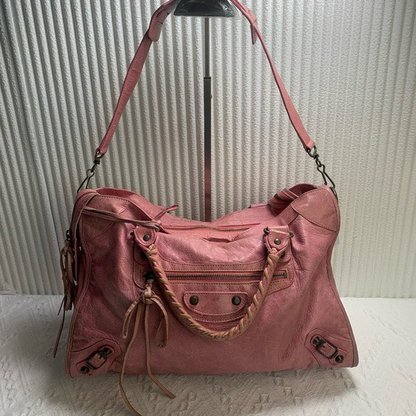 Balenciaga Classic City Pink Leather Shoulder Bag | Designer Leather Handbag