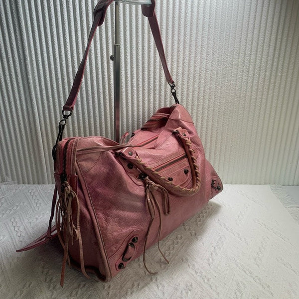 Balenciaga Classic City Pink Leather Shoulder Bag | Designer Leather Handbag