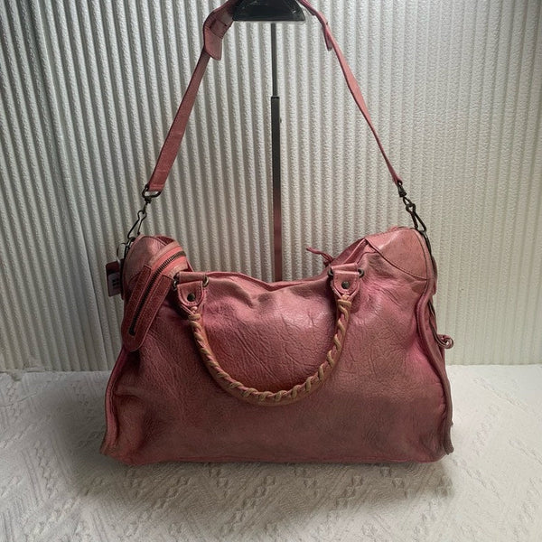 Balenciaga Classic City Pink Leather Shoulder Bag | Designer Leather Handbag