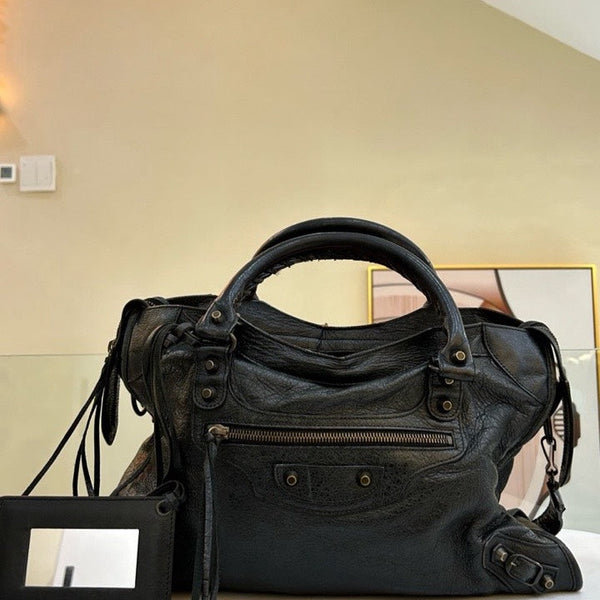 Balenciaga City Bag Classic Black Leather Shoulder Bag — Designer Leather Handbag