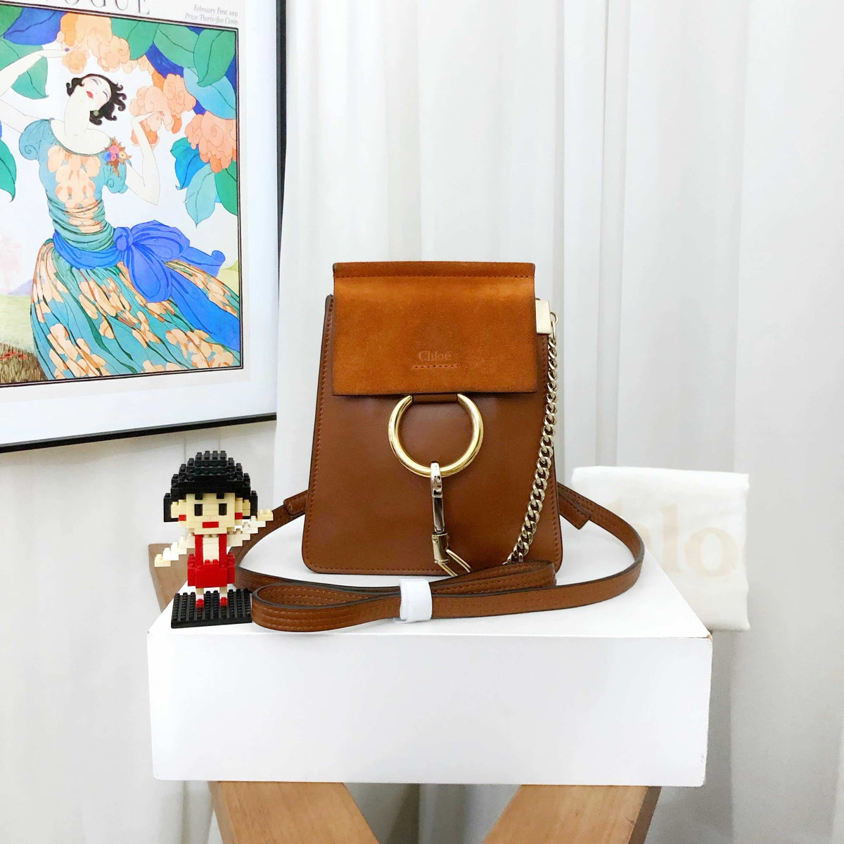 Chloe authentic luxury handbag Tan leather craftsmanship