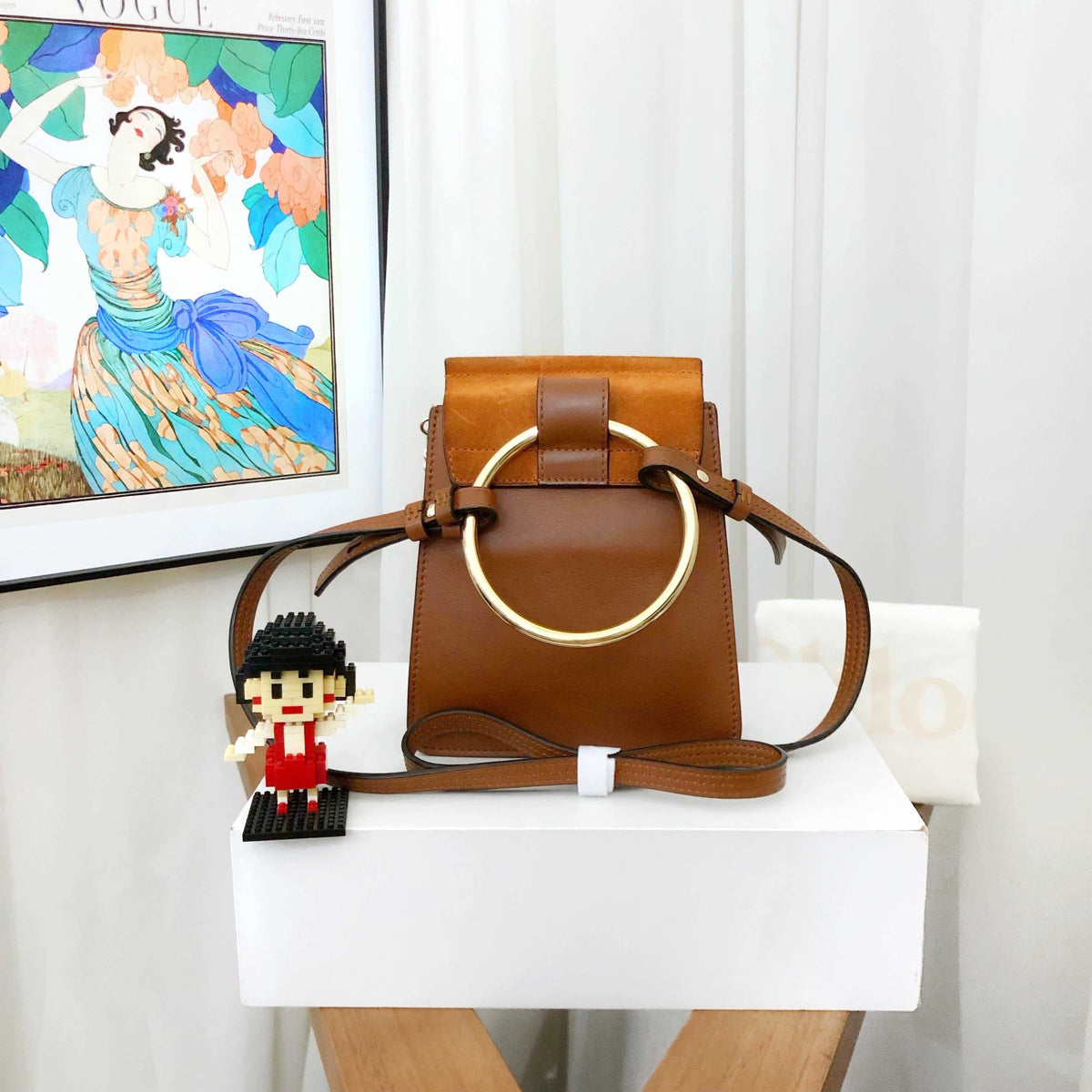 Luxventoria elegant leather Handbag top view