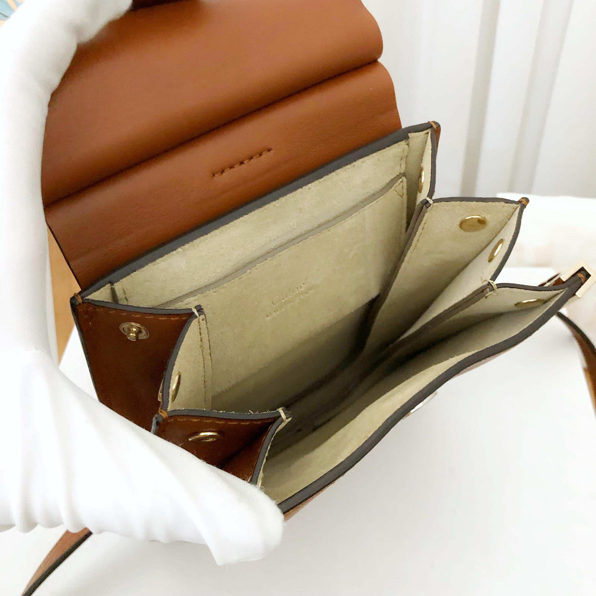 Luxventoria elegant leather Handbag top view