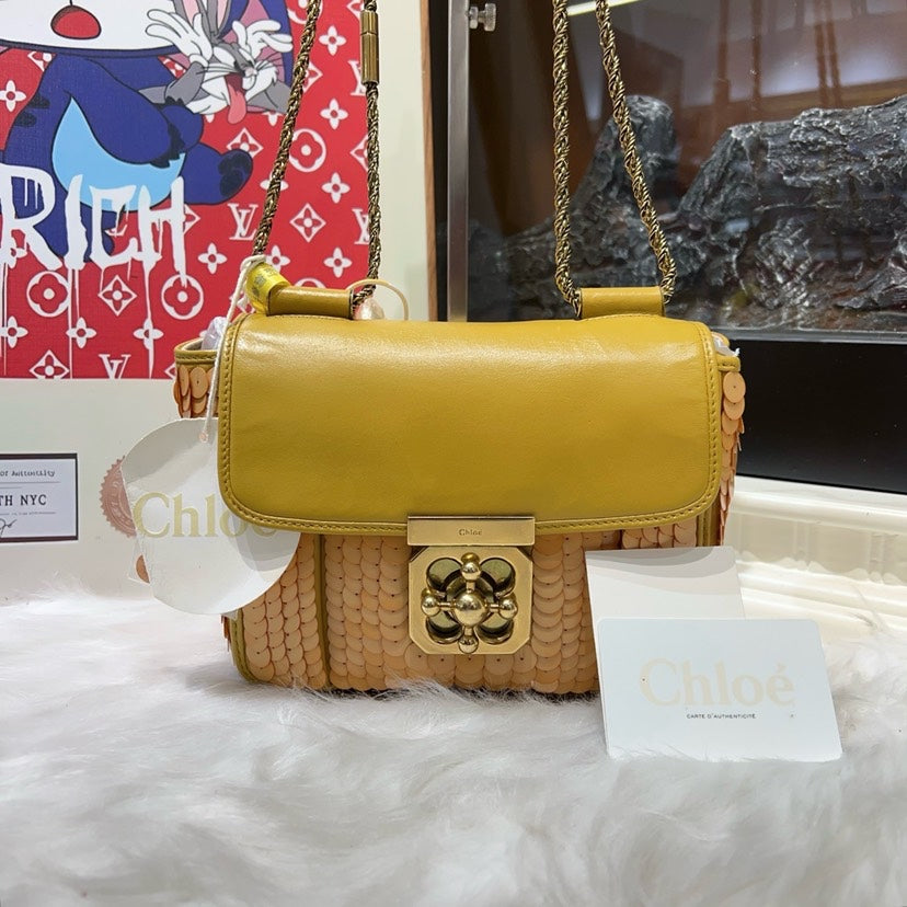 Chloe women's handbag Yellow luxury designer leather