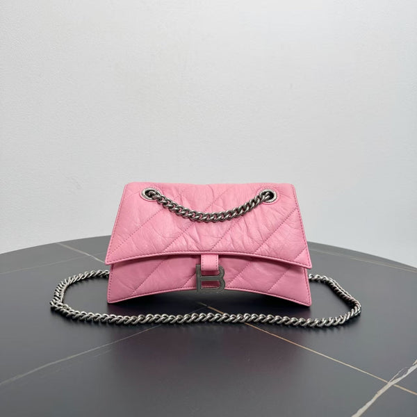 Balenciaga Le Cagole Pink Shoulder Bag | Studded Leather Shoulder Bag
