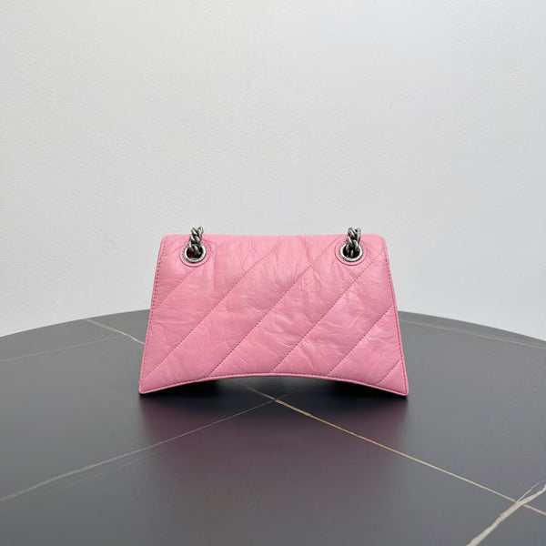 Balenciaga Le Cagole Pink Shoulder Bag | Studded Leather Shoulder Bag