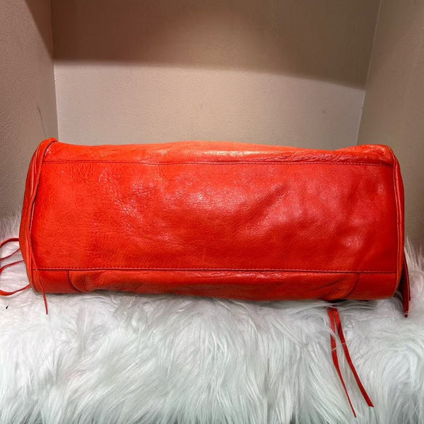 Balenciaga Classic City Red Leather Bag | Designer Leather Handbag