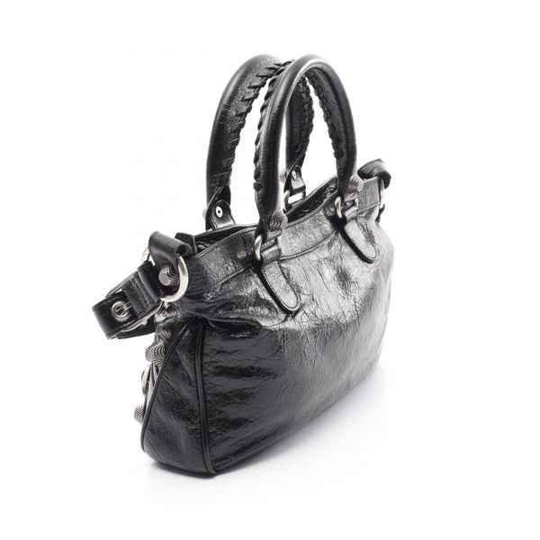 Balenciaga Neo Cagoule Tote M Handbag Black Leather | Designer Luxury Handbag