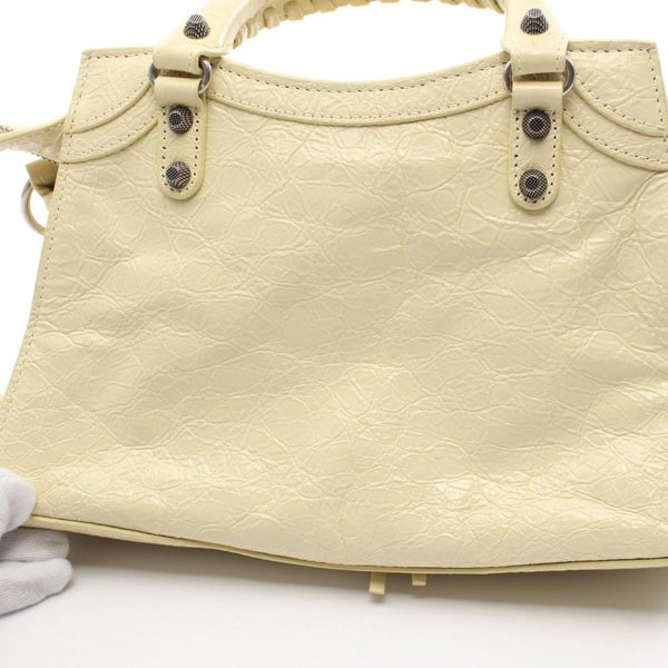Balenciaga Neo Kagole XS Handbag Leather Light Beige | Studded Leather Shoulder Bag