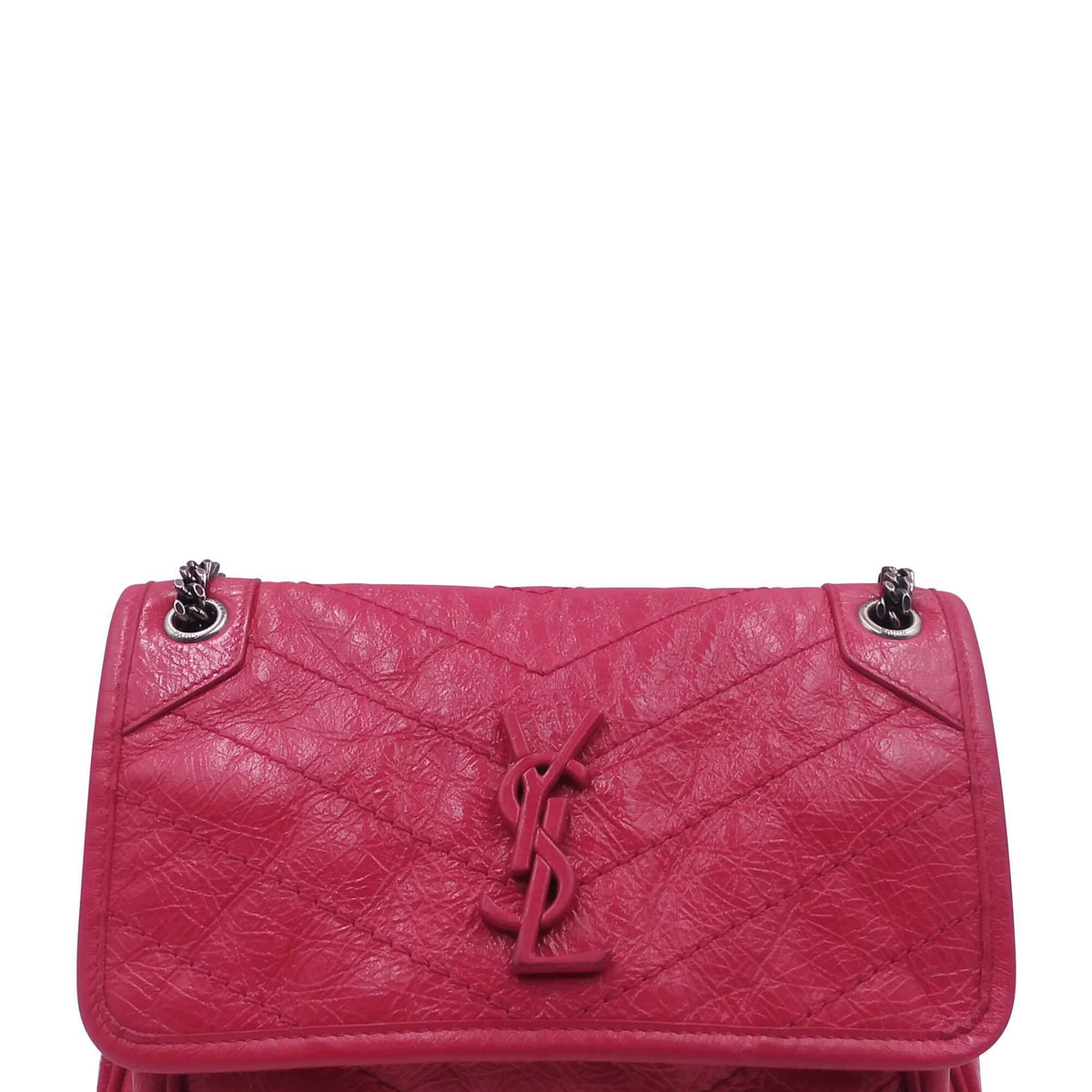 Saint Laurent Bags? Saint Laurent Baby Niki Crinkle Fuchsia Premium Designer Shoulder Bag