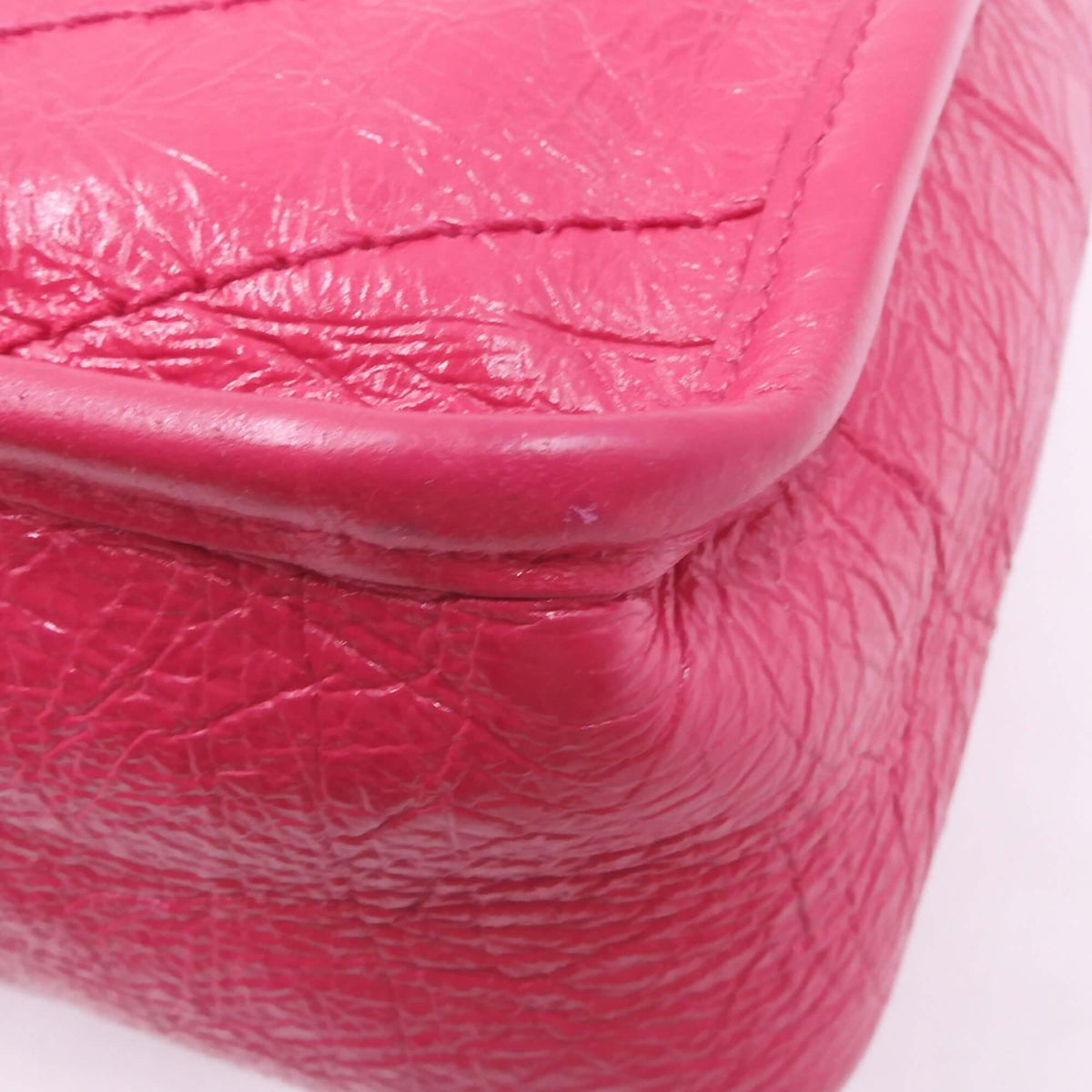 Saint Laurent Bags- Saint Laurent Baby Niki Crinkle Fuchsia Luxury Designer Leather Handbag