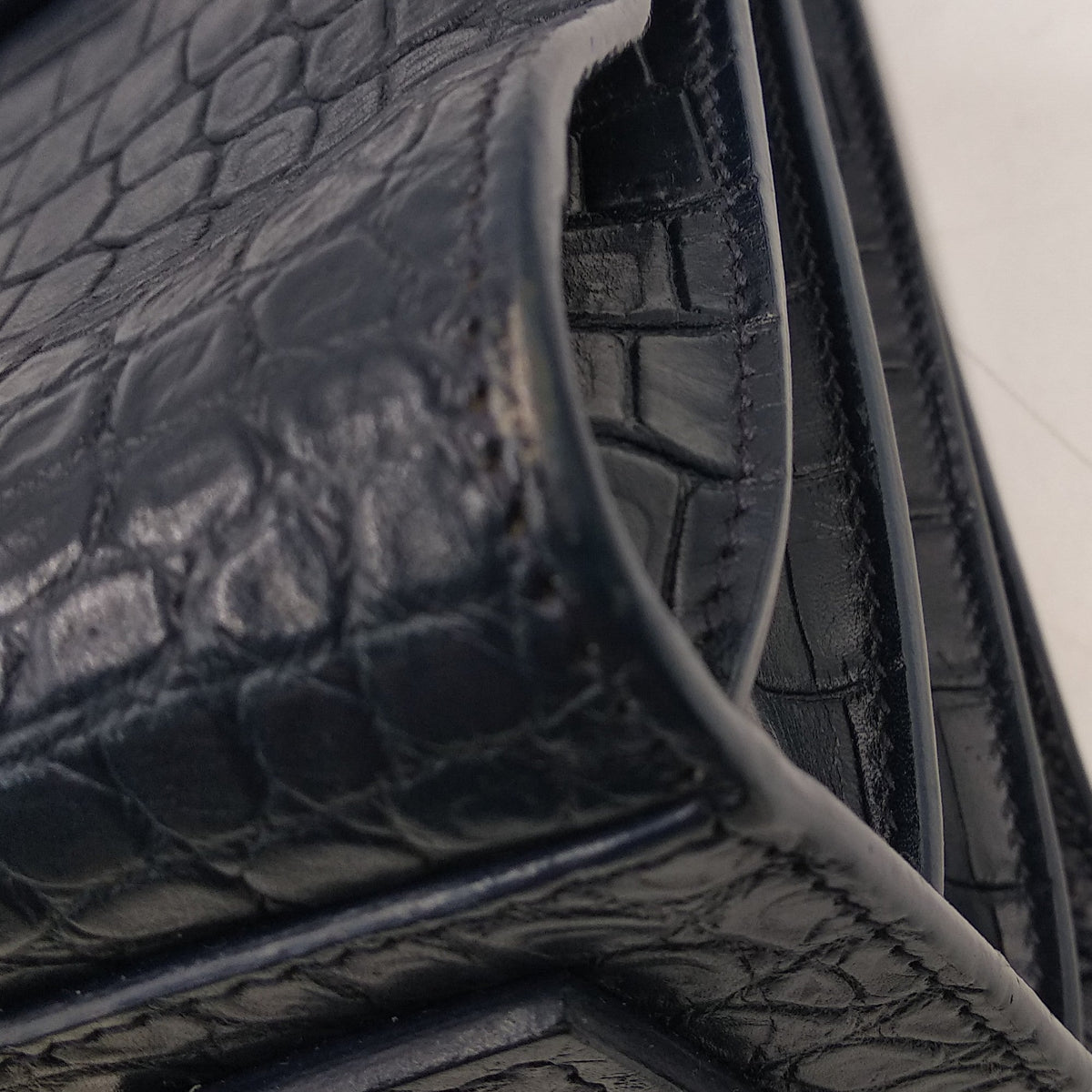 Close-up of Baby bags hardware and fine stitching