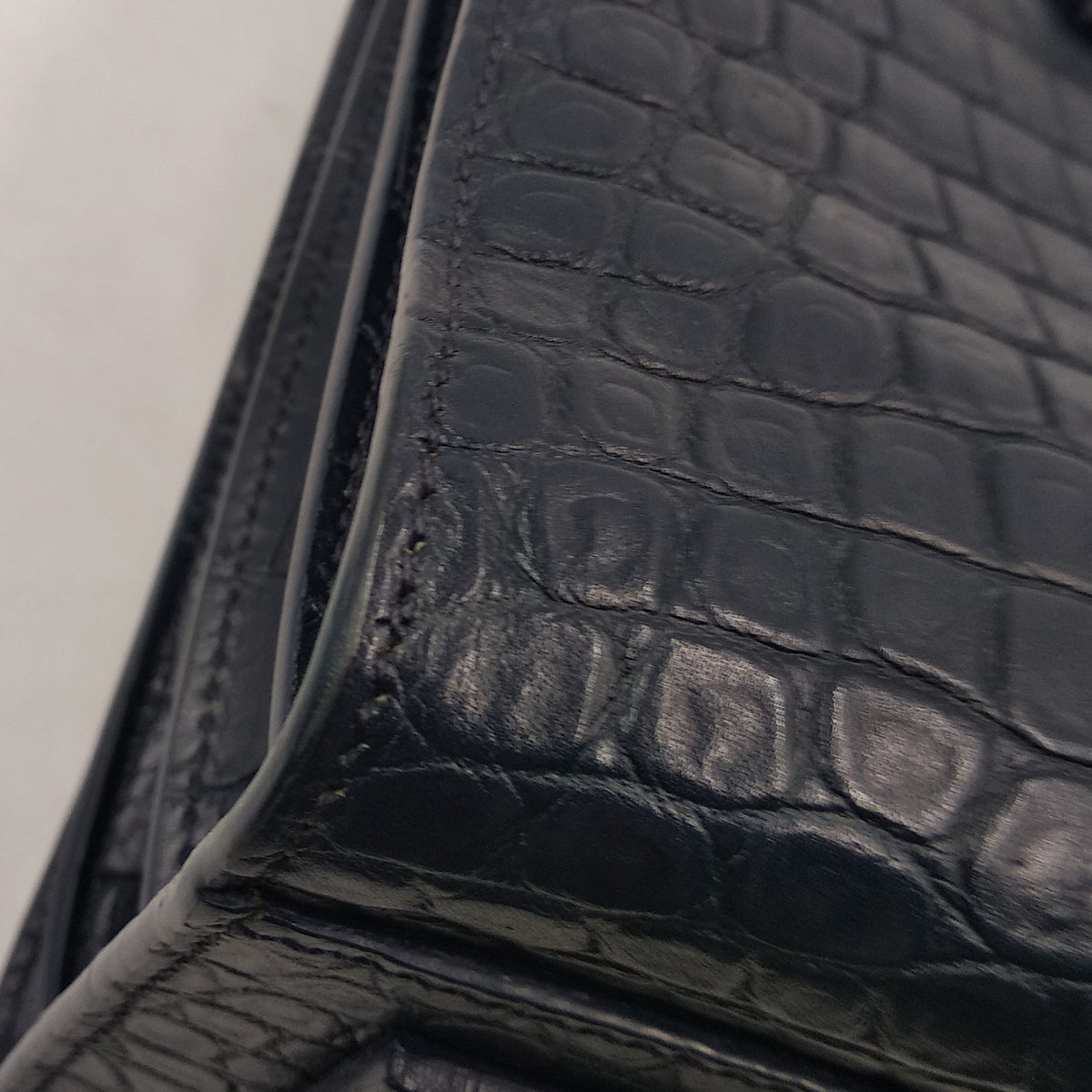 Saint Laurent Bags- Saint Laurent Baby Sac De Jour Souple Crocodile Embossed Navy Premium Designer Shoulder Bag
