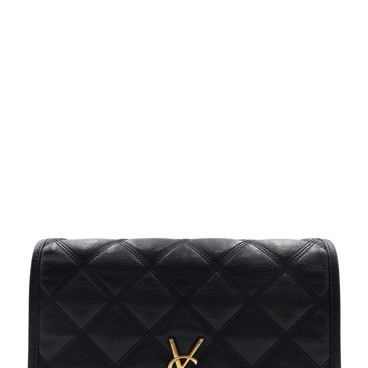 Saint Laurent Wallets? Saint Laurent Becky Diamond-Quilted Chain Wallet Black Compact Luxury Card Wallet
