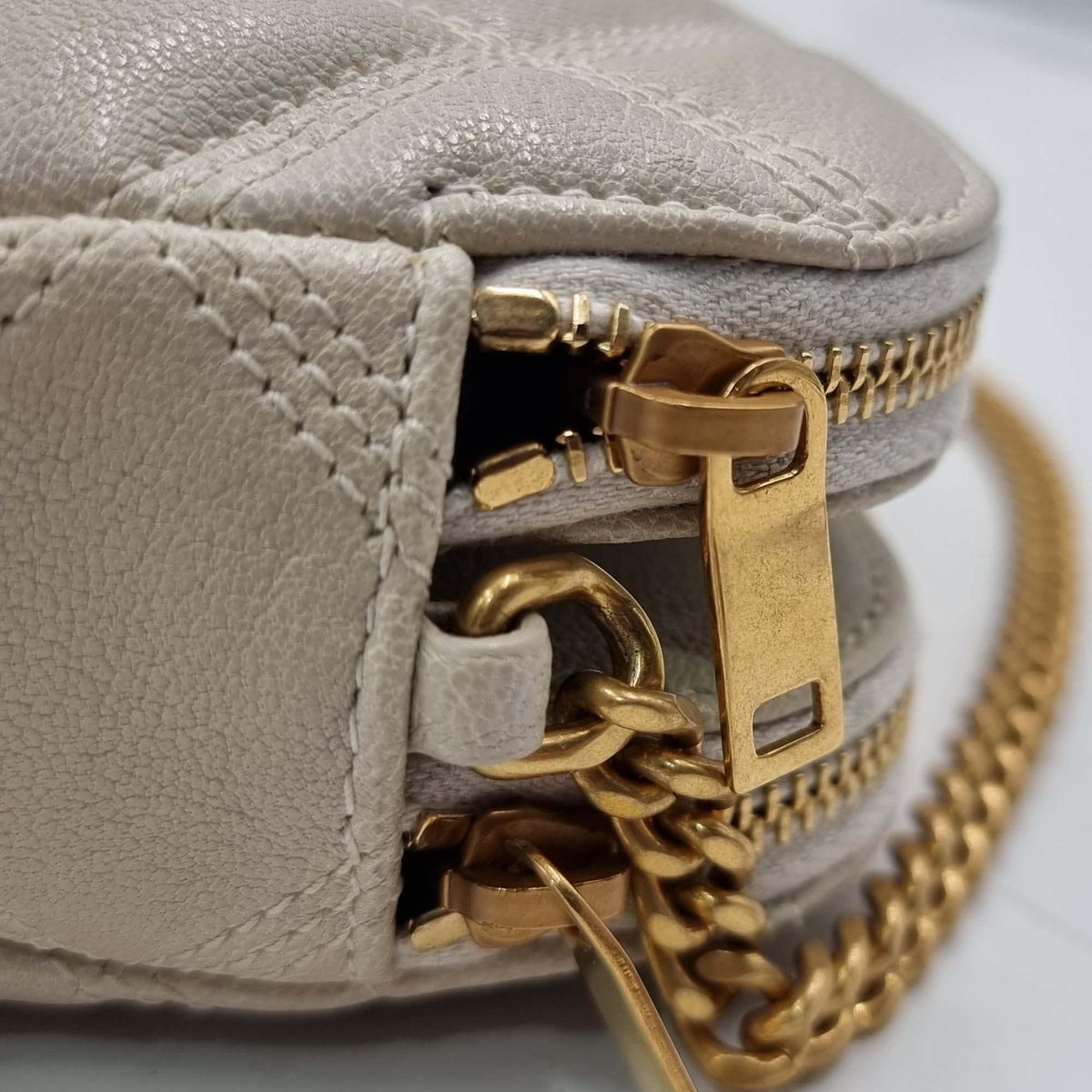 Saint Laurent Bags? Saint Laurent Becky Double Zip Pouch Shoulder Bag Dusky White Elegant Everyday Designer Handbag