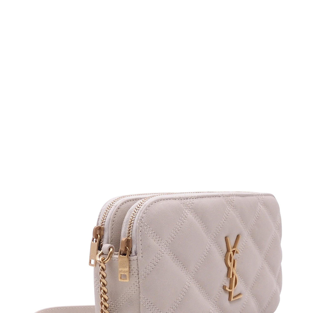 Saint Laurent Bags? Saint Laurent Becky Double Zip Pouch Shoulder Bag Dusky White Elegant Everyday Designer Handbag