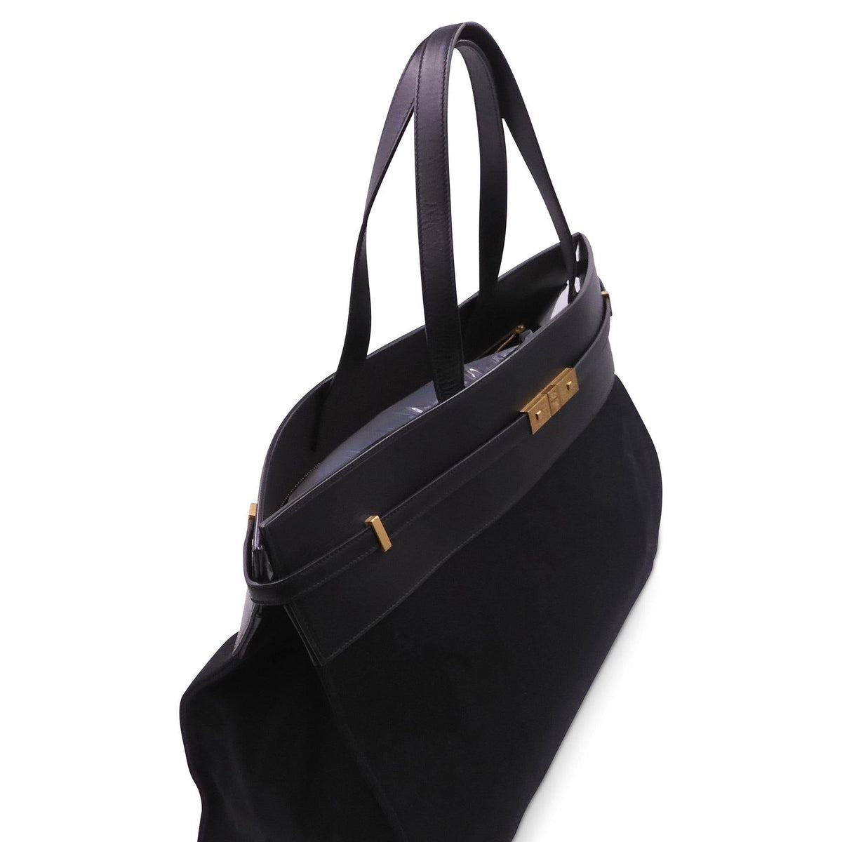 Close-up of Large bags hardware and fine stitching