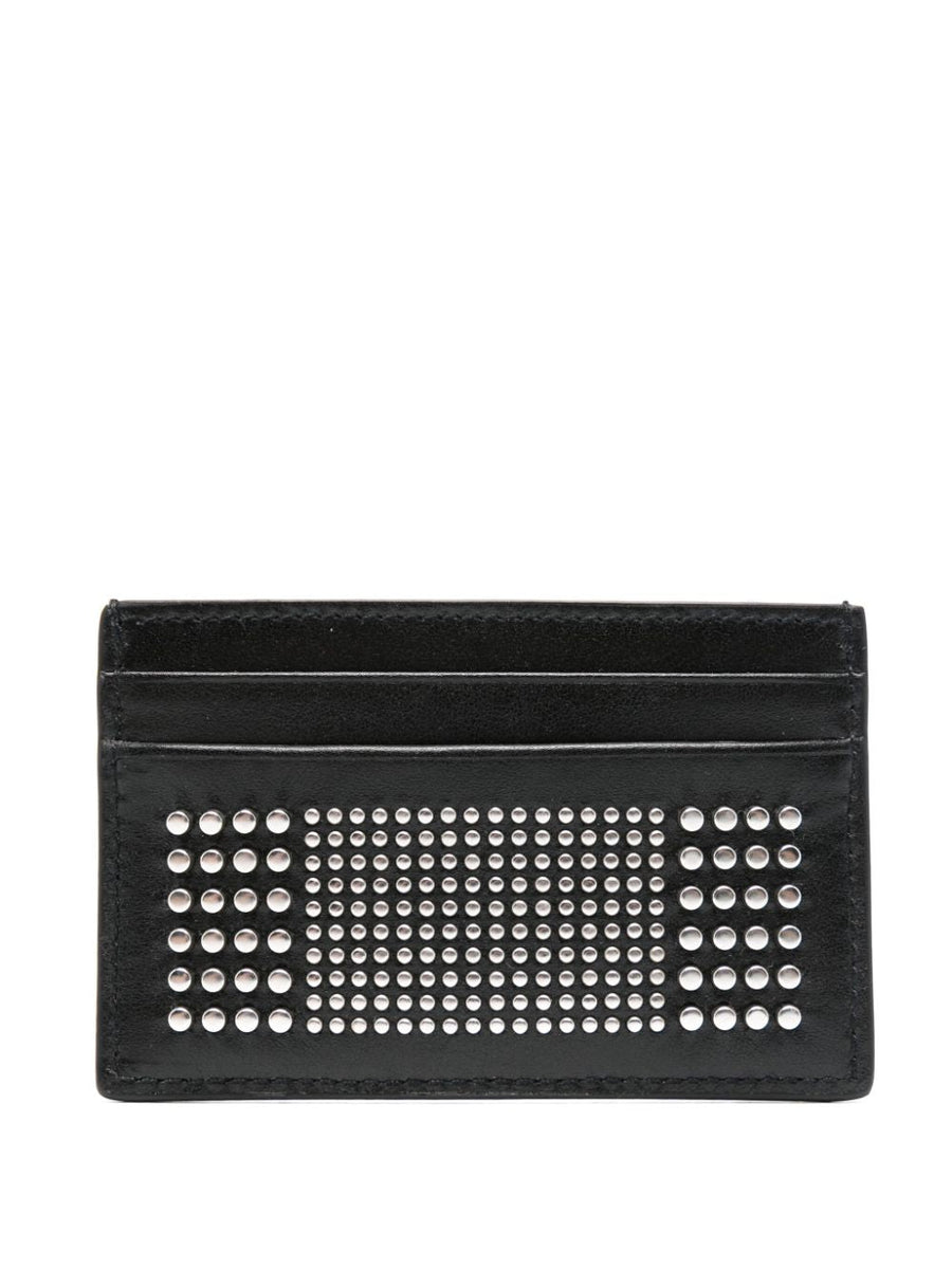 Alexander McQueen Wallets? Alexander Mcqueen Men Studded Leather Card Case Premium Leather Designer Wallet