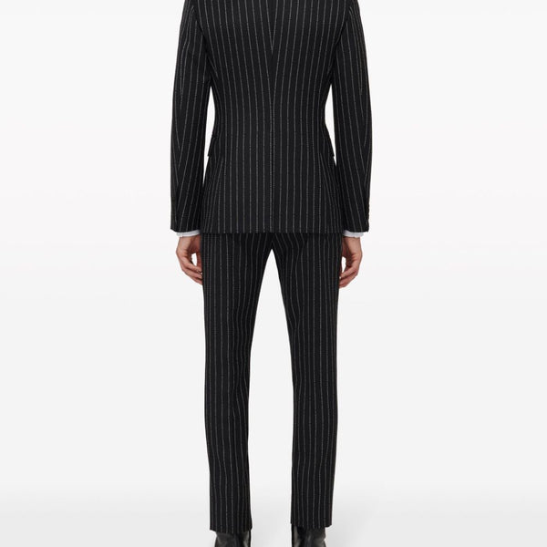 Alexander McQueen Jackets? Alexander Mcqueen Men Pinstripe Single-Breasted Jacket Luxury Designer Outerwear Jacket
