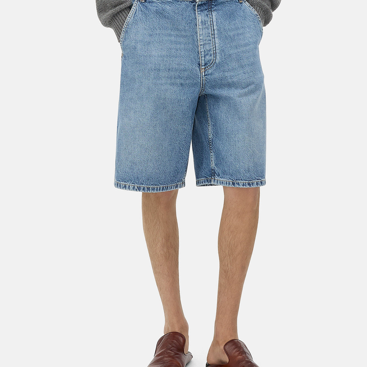 Bottega Veneta Jeans? Bottega Veneta Men Bermuda Cargo Denim Premium Designer Denim Jeans