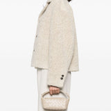 Close-up of Bottega Veneta women woman--mini bags-- hardware and fine stitching
