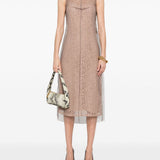 Close-up of Fendi cocktail dresses hardware and fine stitching