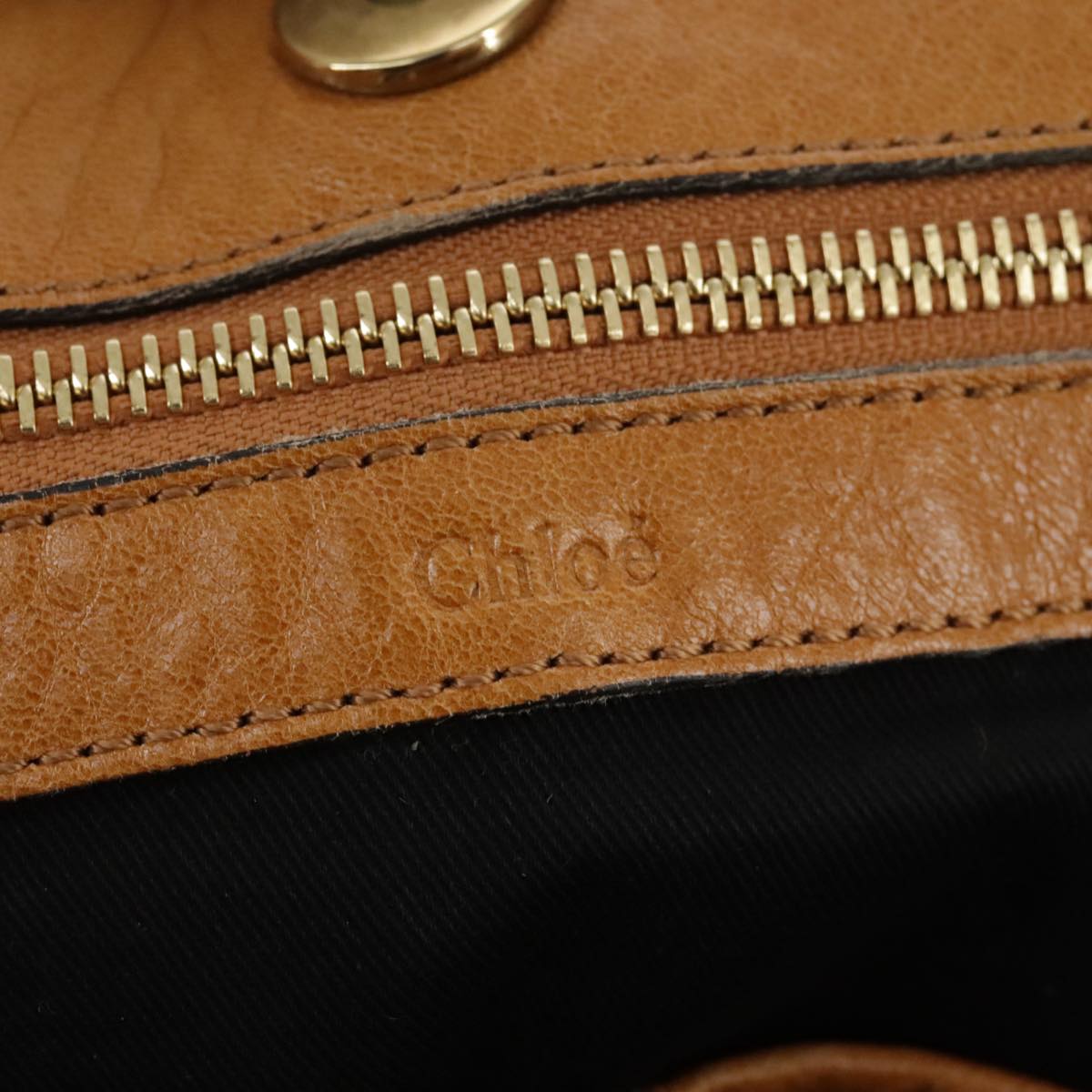 Chloe designer handbag leather closeup detail