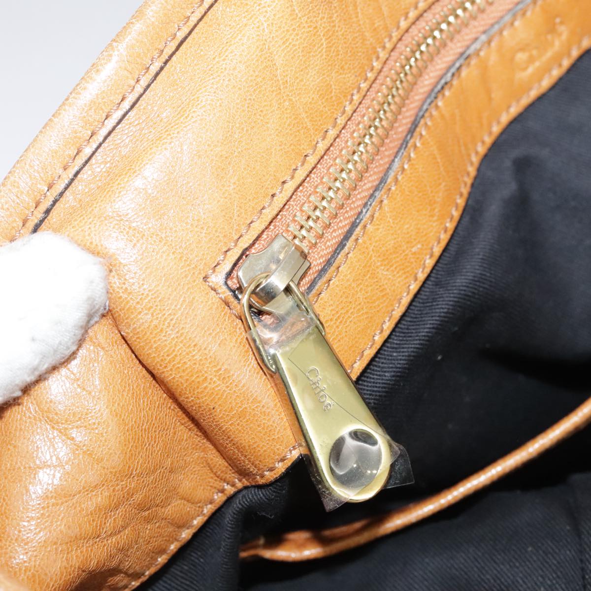 Chloe designer handbag leather closeup detail