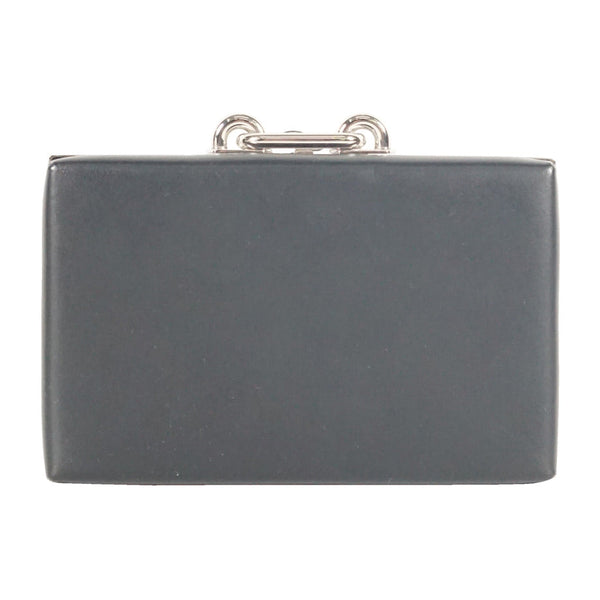 Balenciaga black leather with silver clasp clutch | Designer Clutch Bag