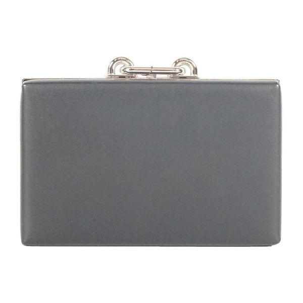 Balenciaga black leather with silver clasp clutch | Designer Clutch Bag