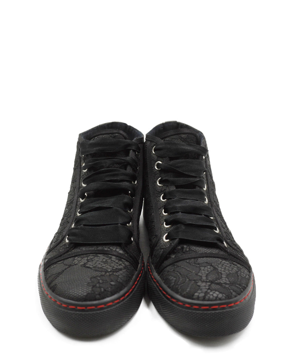 Valentino Bags? Valentino Black Lace Ribbon High Top Sneakers Black Luxury Designer Leather Handbag