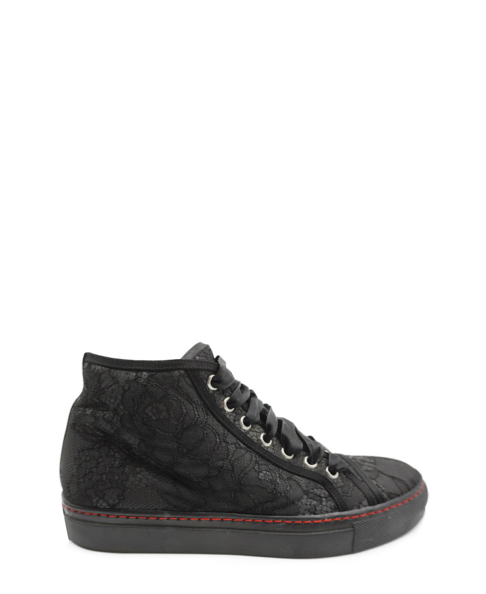 Valentino Bags? Valentino Black Lace Ribbon High Top Sneakers Black Luxury Designer Leather Handbag