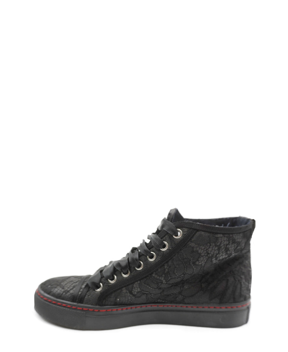 Valentino Bags? Valentino Black Lace Ribbon High Top Sneakers Black Elegant Everyday Designer Handbag