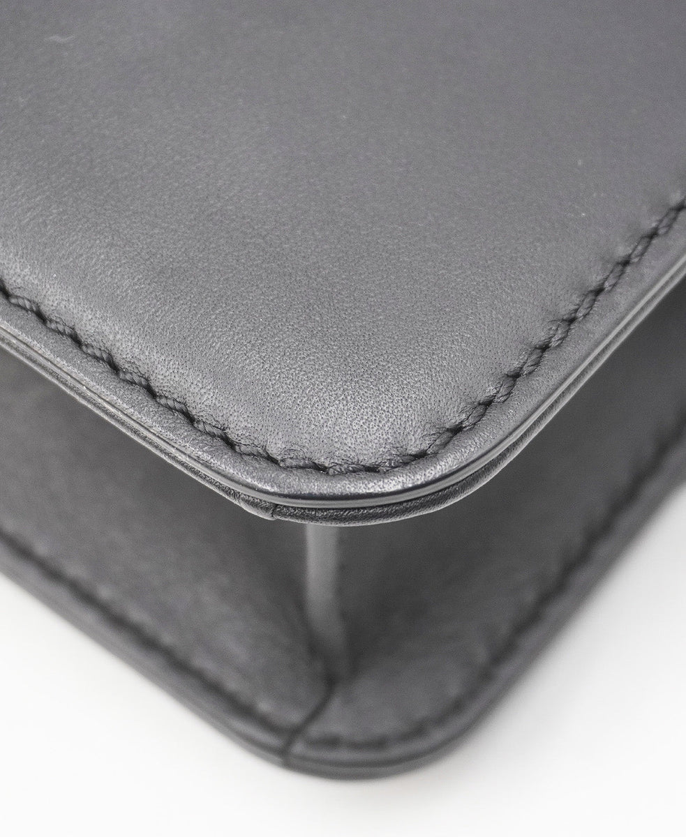Close-up of Leather bags hardware and fine stitching