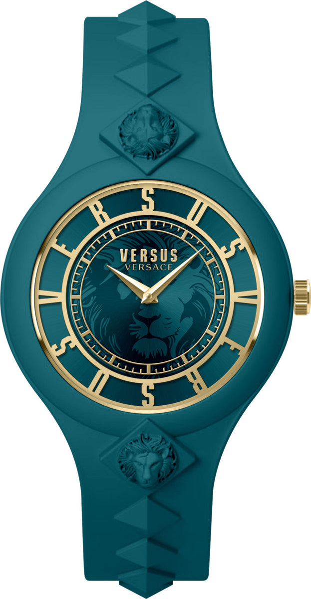 Close-up detail view of Versace unisex watch