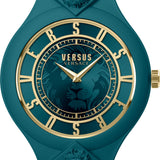 Close-up detail view of Versace unisex watch
