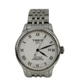 Side view of Tissot unisex silver watch