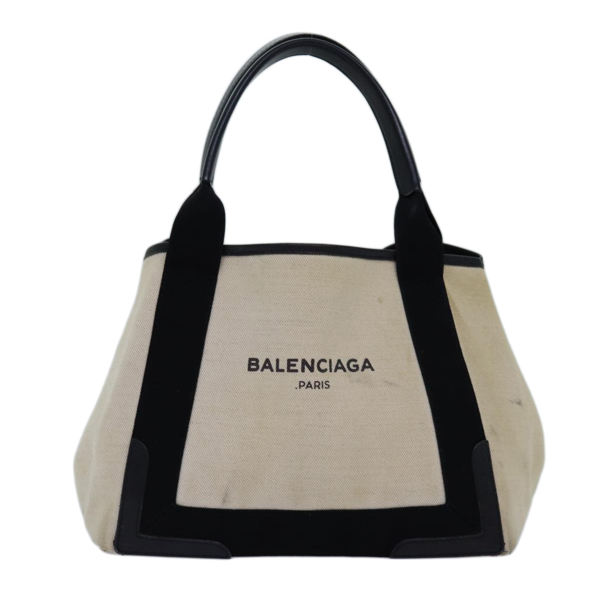 Balenciaga Navy Cabas S Hand Bag Canvas White Black 339933 | Luxury Canvas Tote Bag
