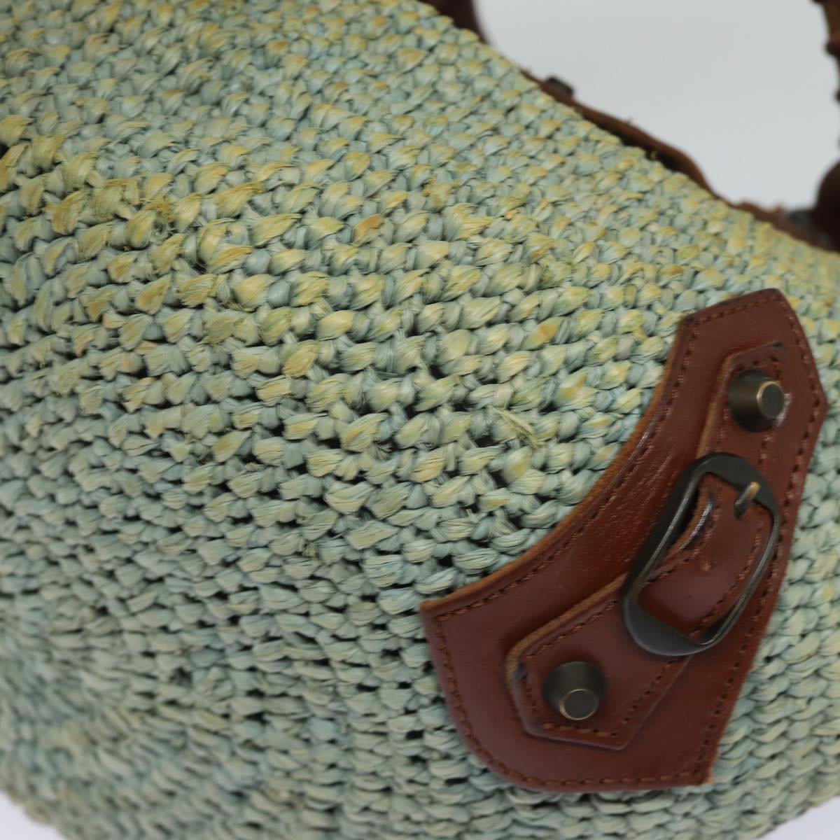 Balenciaga Hand Bag Raffia Blue 236741 | Designer Luxury Handbag
