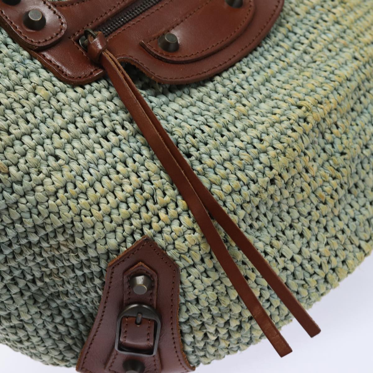 Balenciaga Hand Bag Raffia Blue 236741 | Designer Luxury Handbag