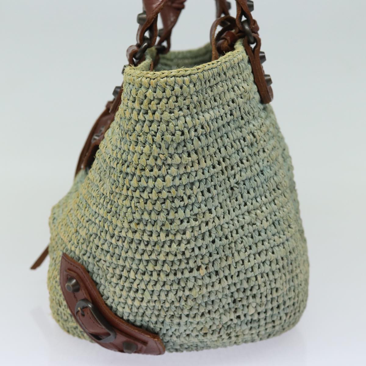 Balenciaga Hand Bag Raffia Blue 236741 | Designer Luxury Handbag
