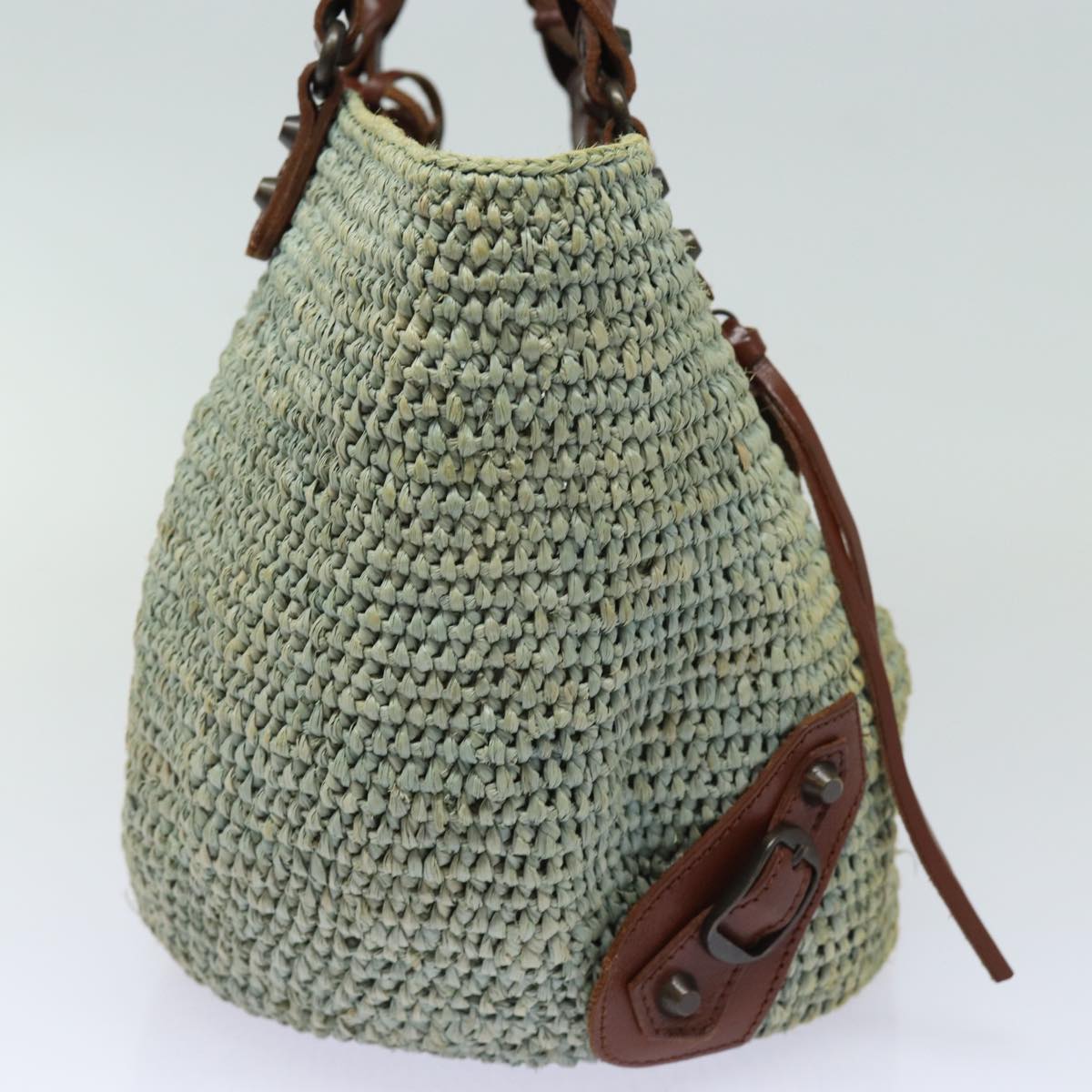 Balenciaga Hand Bag Raffia Blue 236741 | Designer Luxury Handbag