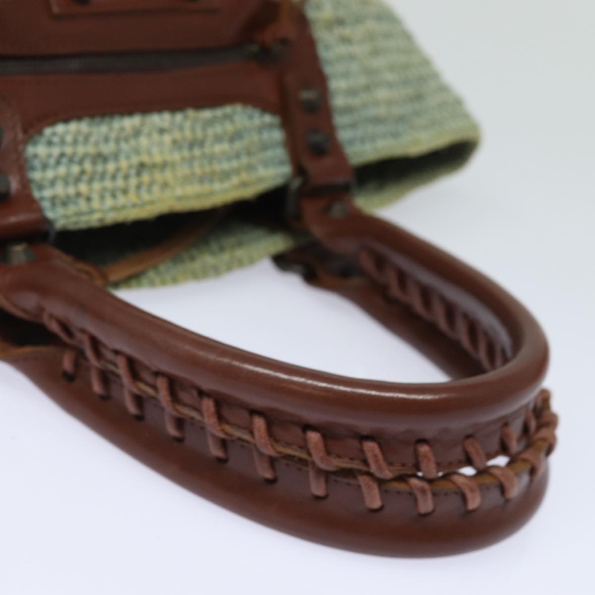 Balenciaga Hand Bag Raffia Blue 236741 | Designer Luxury Handbag