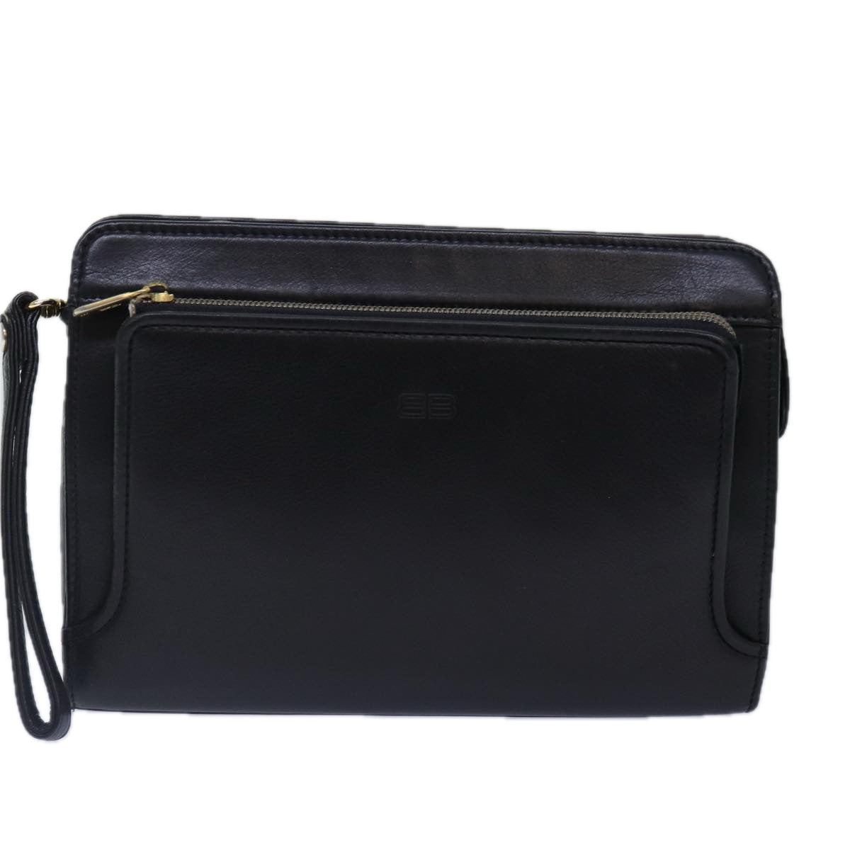 Balenciaga Clutch Bag Leather Black Gold — Designer Clutch Bag