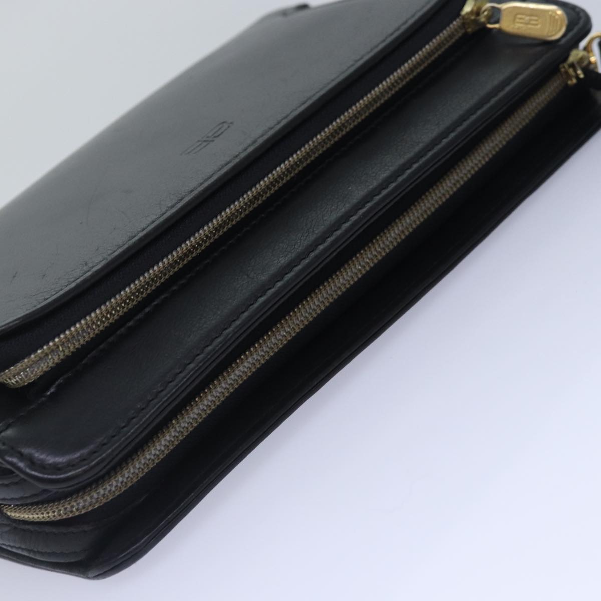 Balenciaga Clutch Bag Leather Black Gold — Designer Clutch Bag