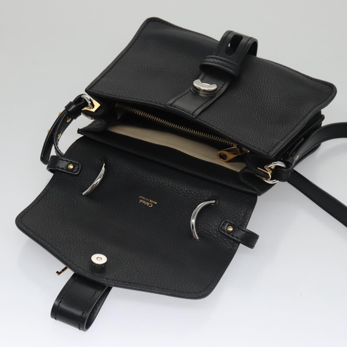 Side view of Chloe handbag Black premium designer bag