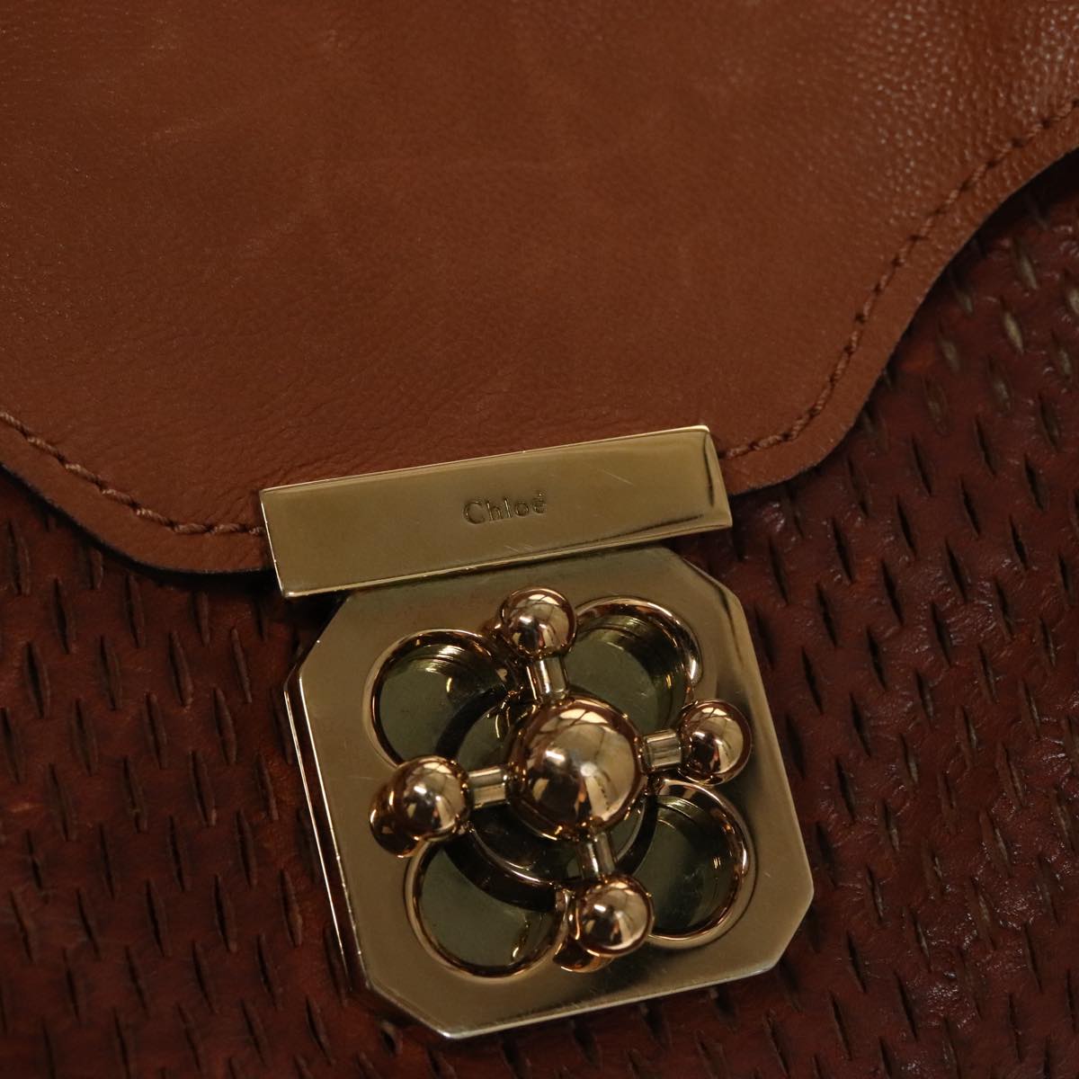 Chloe designer handbag leather closeup detail